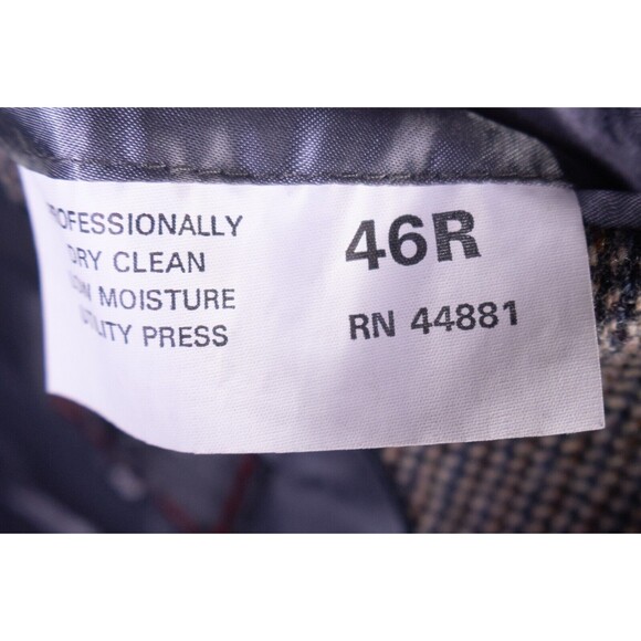 VTG Joe Namath Men's Tweed Sport Coat Blazer Two Button Wool Houndstooth 46R EUC - Picture 12 of 14